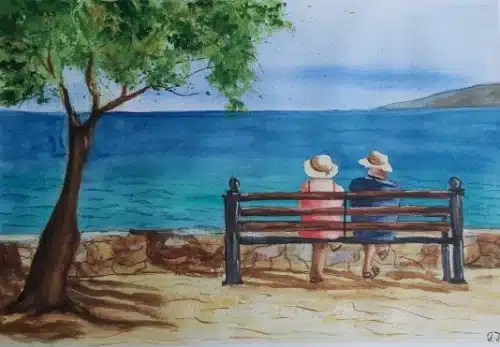 “Dream on the Seaside” – A4 Watercolour, artwork by Timi Takacs